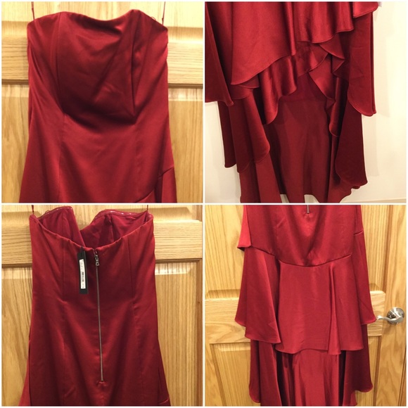 Alice + Olivia Strapless Tiered Asymmetric Satin - Picture 5 of 8